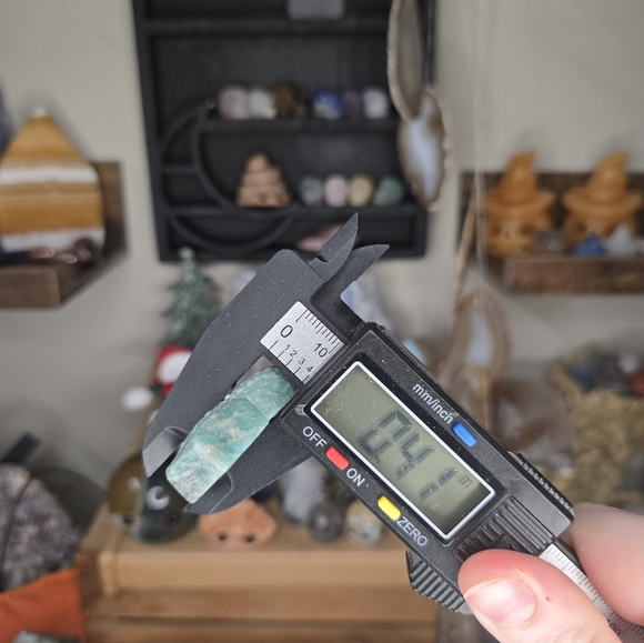 Amazonite W/ Smokey Quartz Snake Crystal Carving - Picture 5 of 5